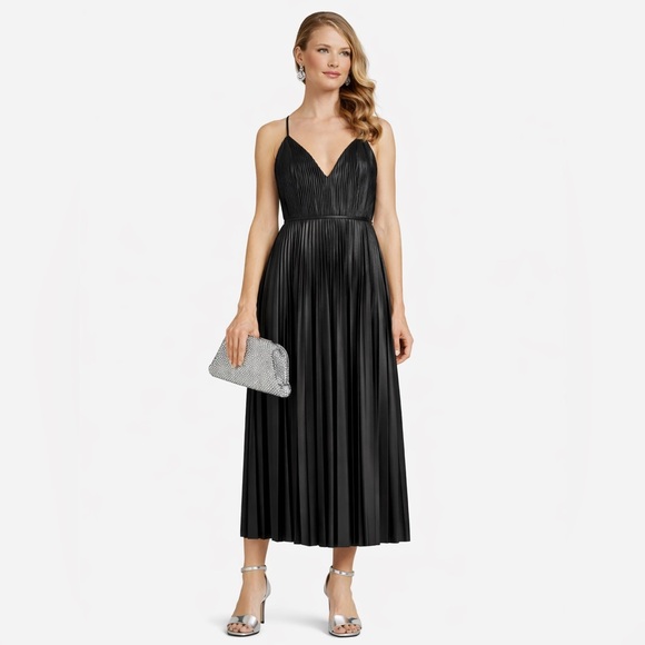 faux leather pleated dress Alana Pleated Dress main image 0